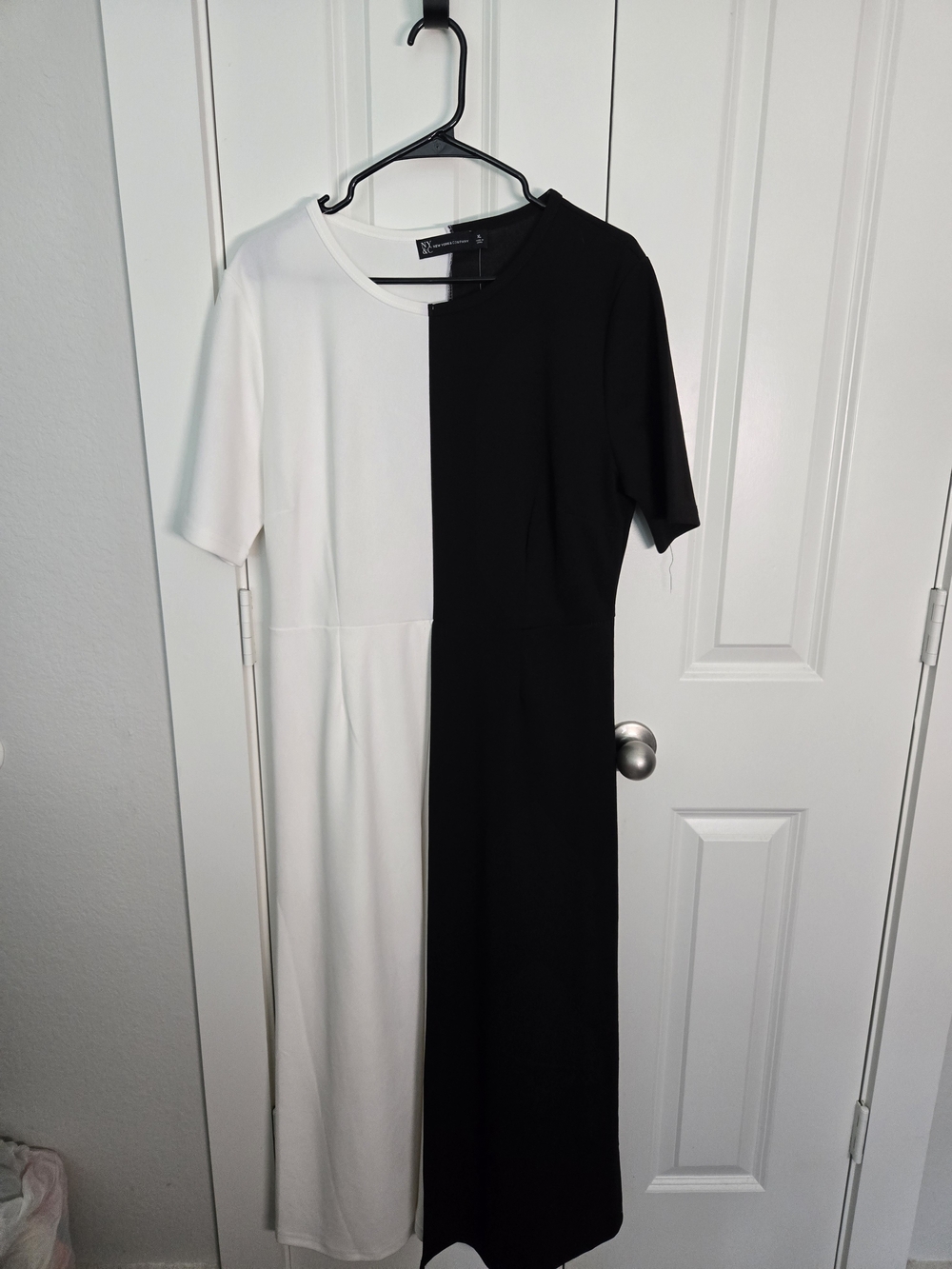 NY&C Two-Tone Black and White Midi Dress